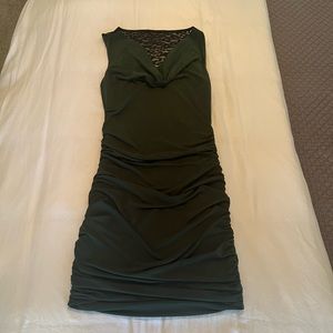 Express Deep Olive Green Cowl Neck Dress